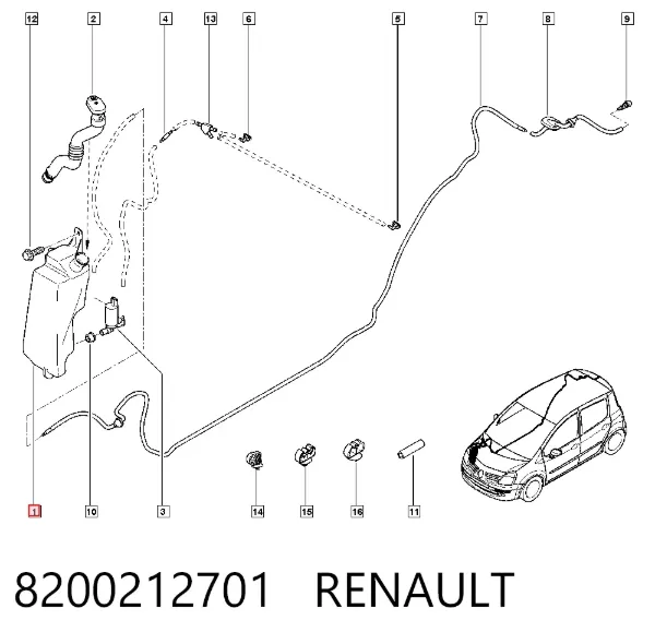 Zbiorniczek spryskiwacza szyb 8200212701 Renault (RVI)