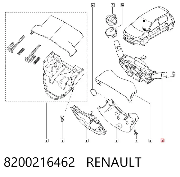 Przełącznik zespolony, w komplecie 8200216462 Renault (RVI)