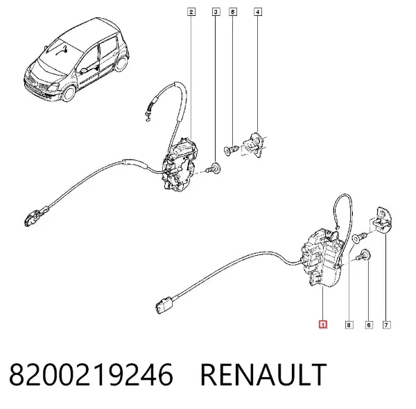 Zamek drzwi przednich lewych Renault Modus JP0