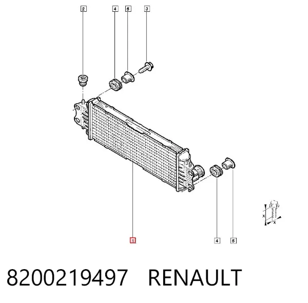 Chłodnica intercoolera 8200219497 Renault (RVI)