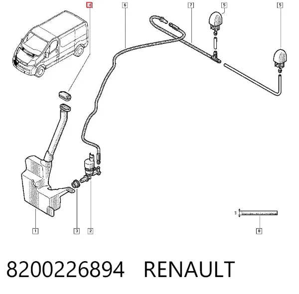 Korek zbiornika spryskiwacza 8200226894 Renault (RVI)