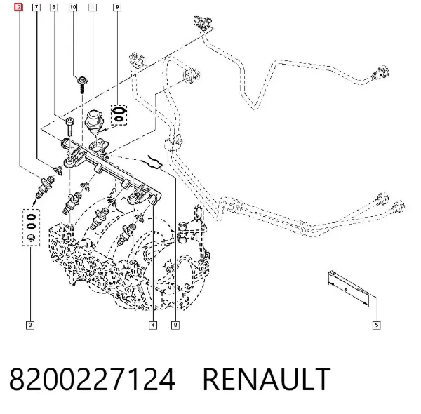 Wtryskiwacz paliwa 8200227124 Renault (RVI)