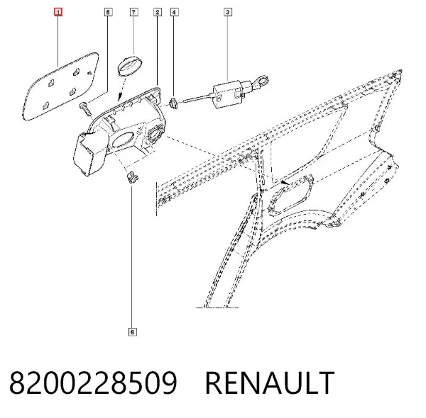 Klapka wlewu paliwa Renault Scenic GRAND II