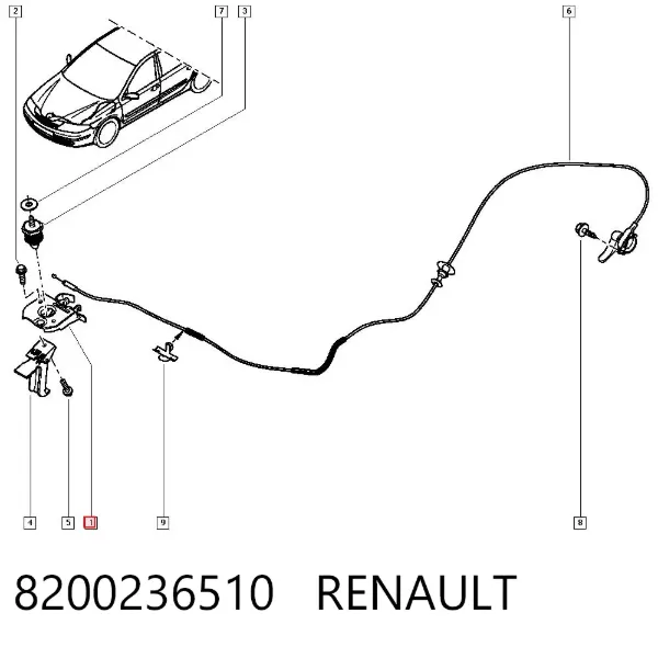 Zamek maski 8200236510 Renault (RVI)