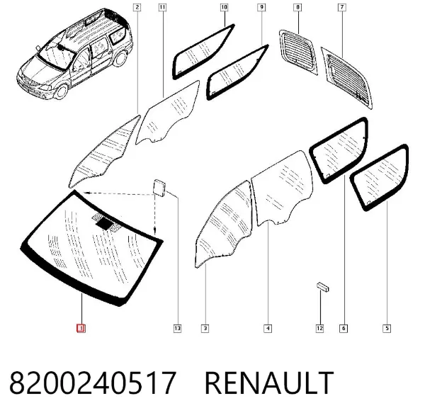 Szyba przednia Renault LOGAN I