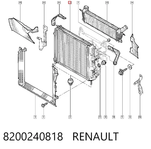 Chłodnica silnika 8200240818 Renault (RVI)