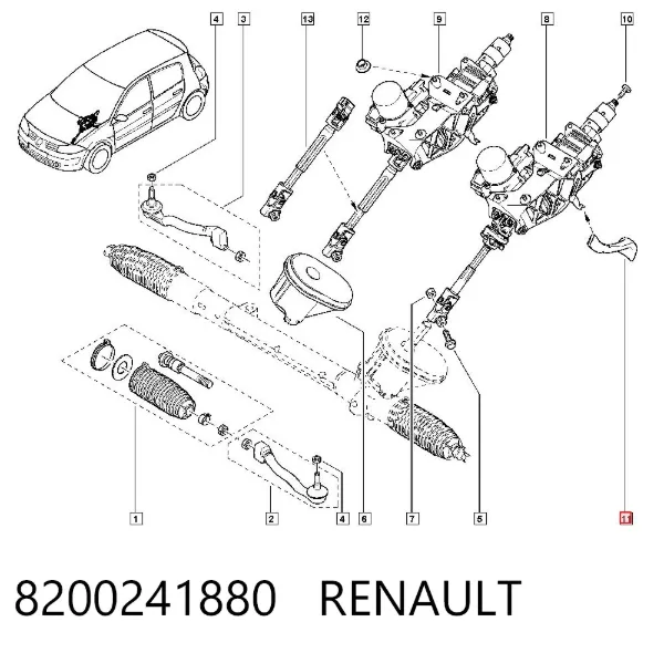 Kolumna (wał) kierownicza (kierownicy) Renault Megane II