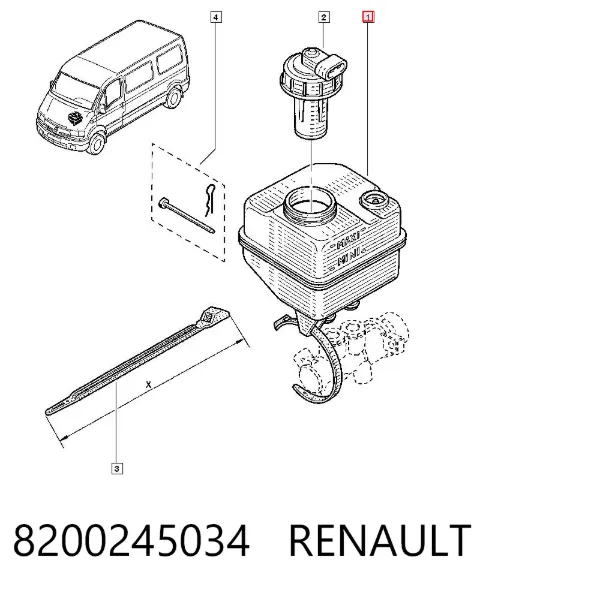 Zbiorniczek głównego cylindra hamulcowego (płynu hamulcowego) 8200245034 Renault (RVI)