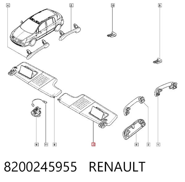 Osłona przeciwsłoneczna Renault Vel Satis BJ0
