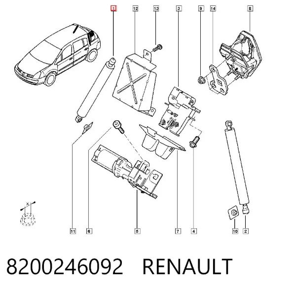 Amortyzator klapy bagażnika (3/5 drzwi-tylnych) Renault Vel Satis BJ0