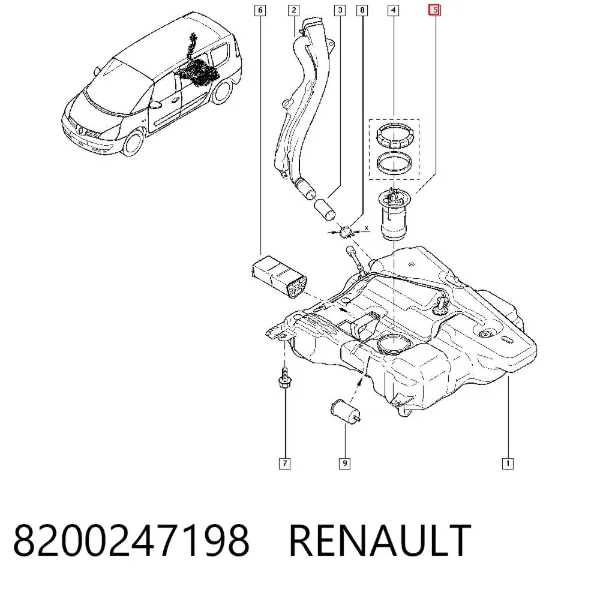 Czujnik poziomu paliwa w zbiorniku 8200247198 Renault (RVI)