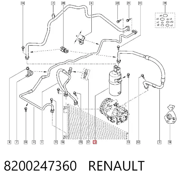 Osuszacz klimatyzacji 8200247360 Renault (RVI)