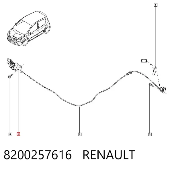 Zamek maski Renault Modus JP0