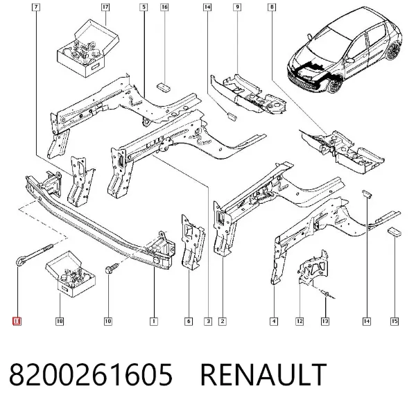 Hak holowniczy 8200261605 Renault (RVI)