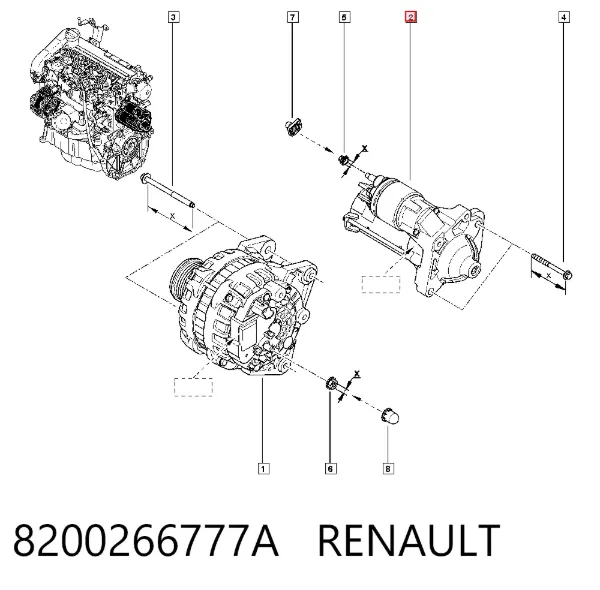 Rozrusznik 8200266777A Renault (RVI)