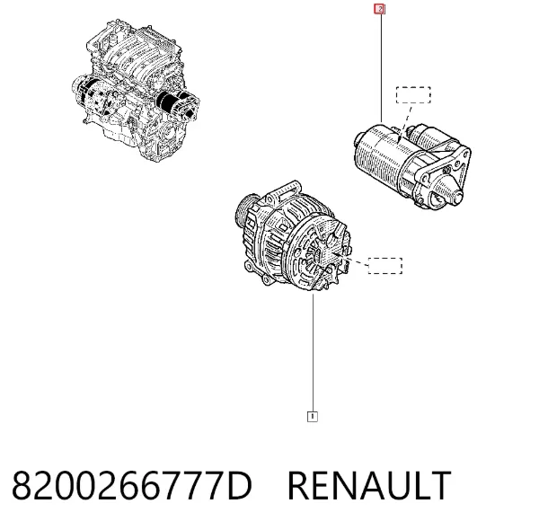 Rozrusznik 8200266777D Renault (RVI)