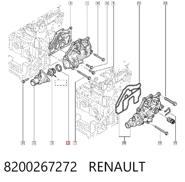 Uszczelka termostatu 8200267272 Renault (RVI)