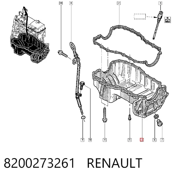 Miska olejowa silnika 8200273261 Renault (RVI)