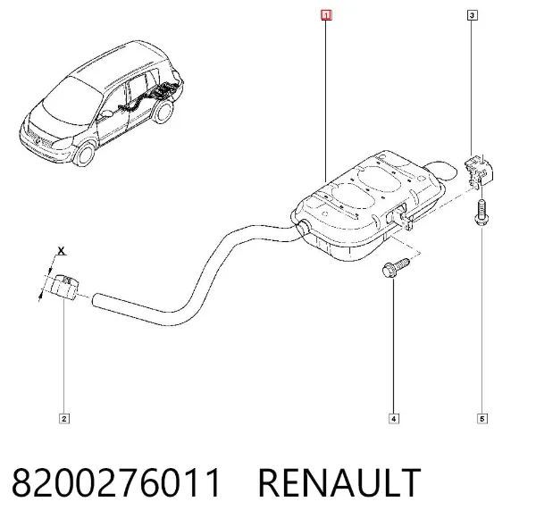 Tłumik, tylna część 8200276011 Renault (RVI)