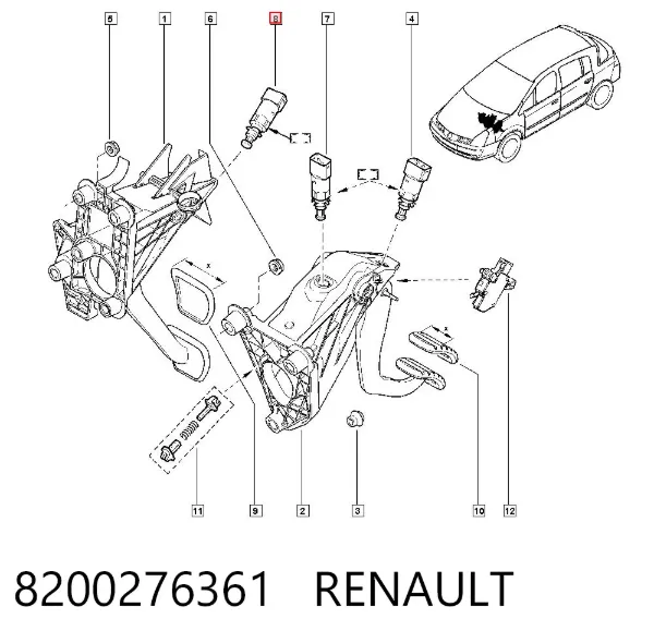 Czujnik włącznika świała stop 8200276361 Renault (RVI)