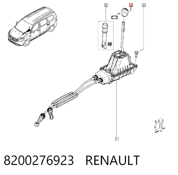Rękojeść dźwigni biegów 8200276923 Renault (RVI)