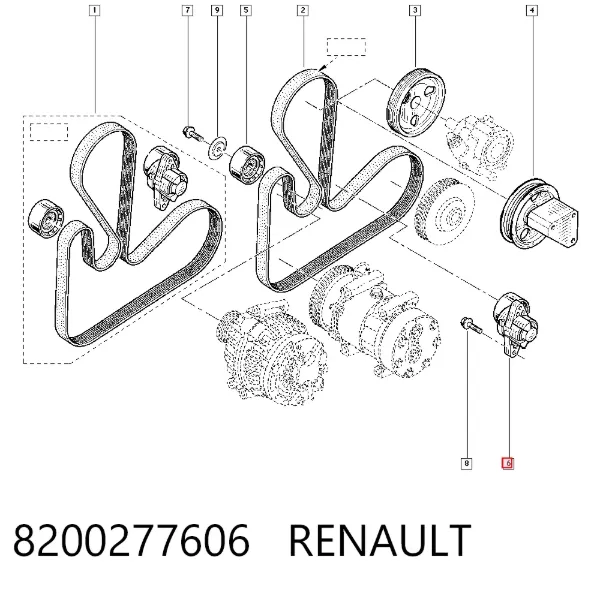 Napinacz paska napędowego 8200277606 Renault (RVI)