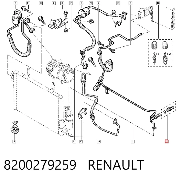 Czujnik ciśnienia bezwzględnego klimatyzacji 8200279259 Renault (RVI)