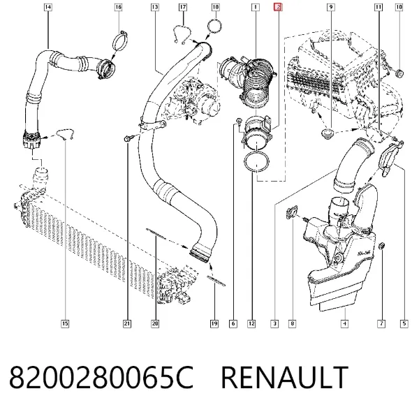 Czujnik przepływu powietrza, przepływomierz powietrza M.A.F. 8200280065C Renault (RVI)