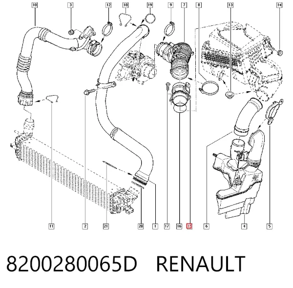 Czujnik przepływu powietrza, przepływomierz powietrza M.A.F. 8200280065D Renault (RVI)