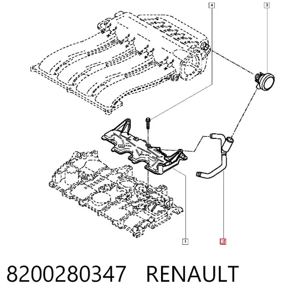 Króciec wentylacji kadłuba (separatora oleju) Renault Laguna II