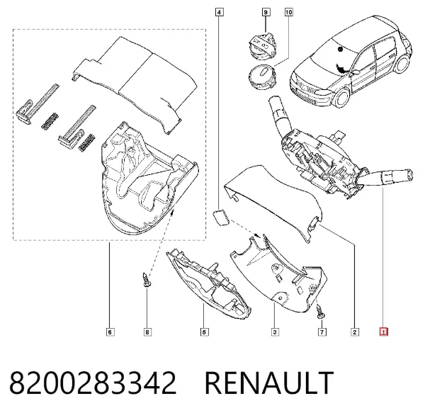Przełącznik zespolony, w komplecie 8200283342 Renault (RVI)