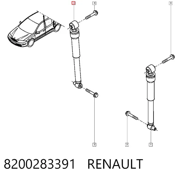 Amortyzator tylny 8200283391 Renault (RVI)