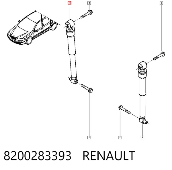 Amortyzator tylny 8200283393 Renault (RVI)