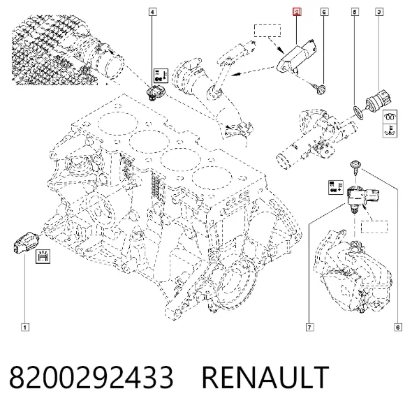 Czujnik ciśnienia w kolektorze ssącym, MAP 8200292433 Renault (RVI)