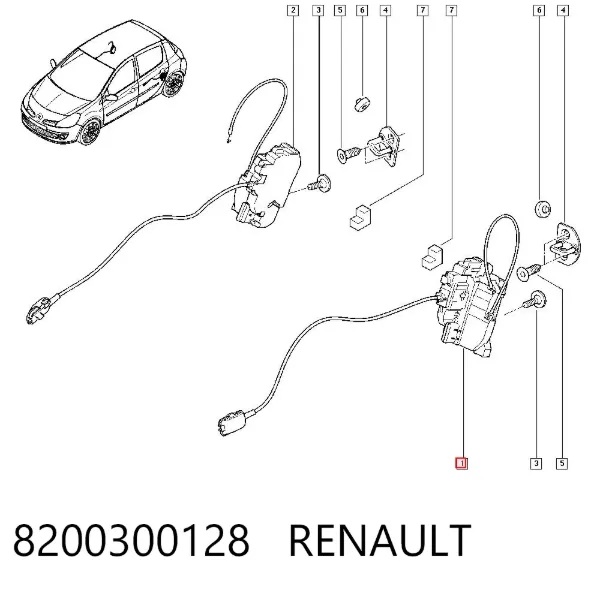 Zamek drzwi tylnych lewych Renault Clio III