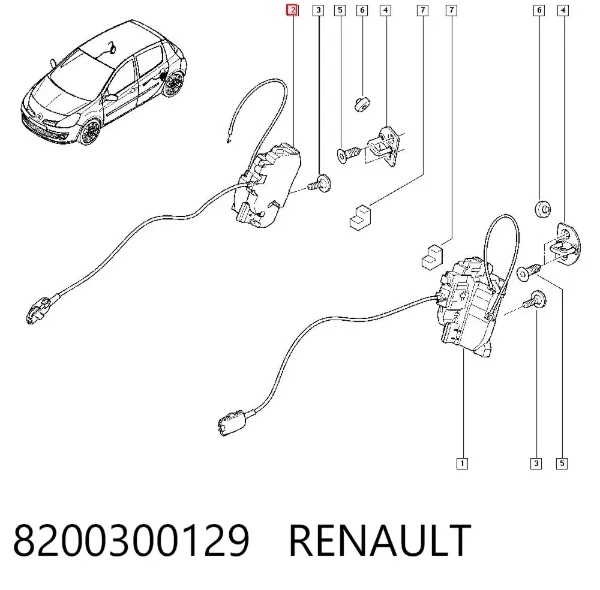 Zamek drzwi tylnych prawych Renault Clio III