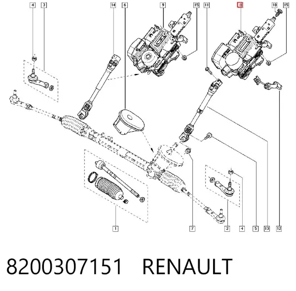 Kolumna (wał) kierownicza (kierownicy) Renault Modus JP0