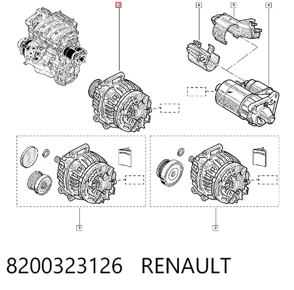 Alternator 8200323126 Renault (RVI)