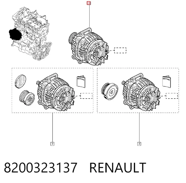 Alternator 8200323137 Renault (RVI)