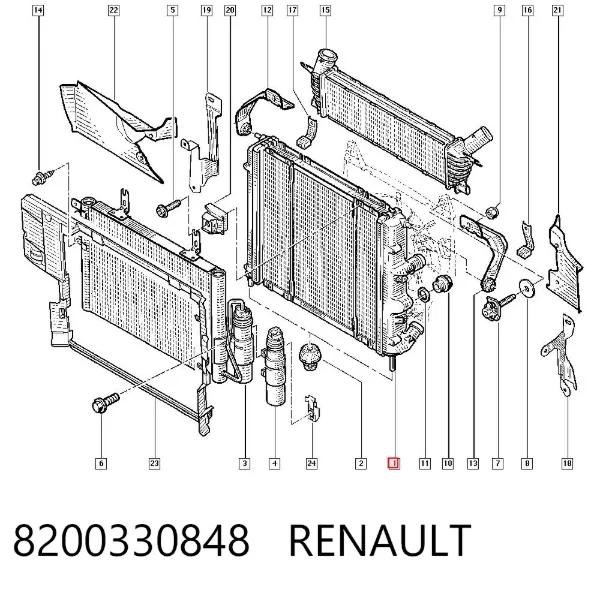 Chłodnica silnika 8200330848 Renault (RVI)