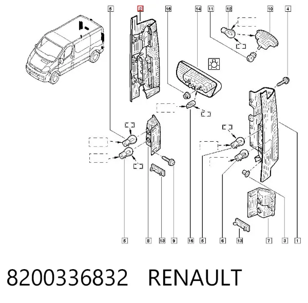 Lampa zespolona tylna prawa 8200336832 Renault (RVI)