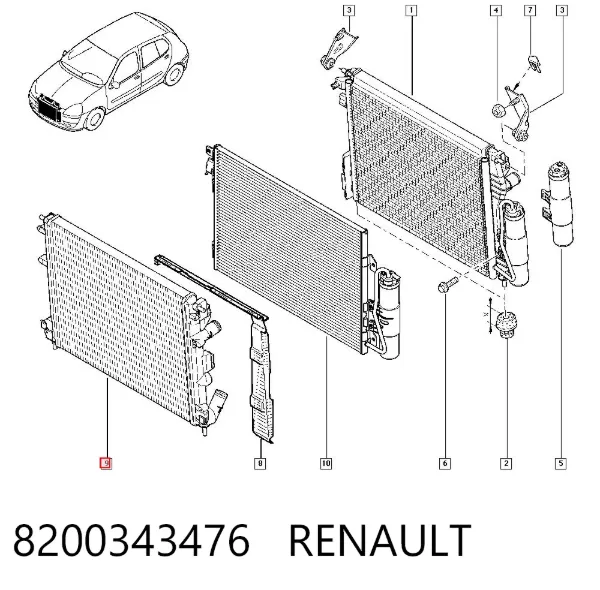 Chłodnica silnika 8200343476 Renault (RVI)