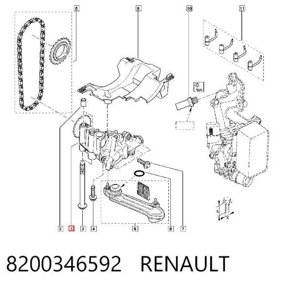Pompa oleju 8200346592 Renault (RVI)