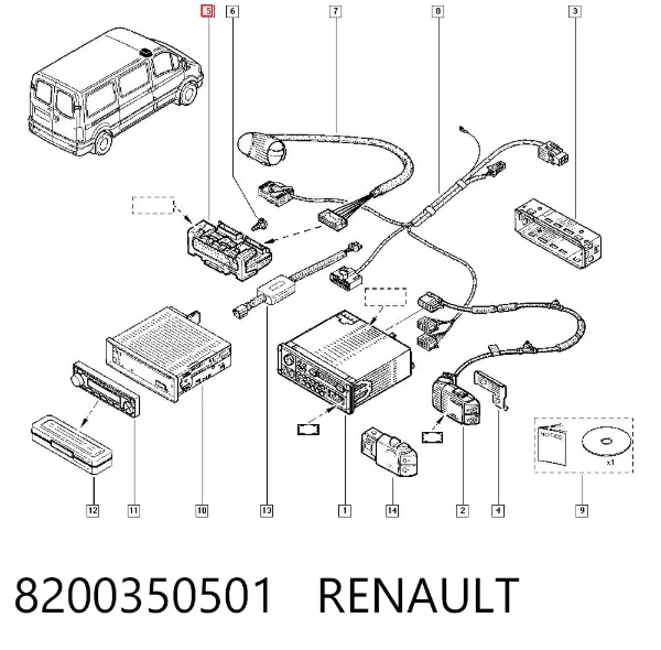 Wyświetlacz wielofunkcyjny 8200350501 Renault (RVI)