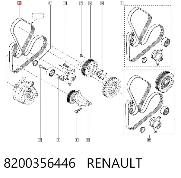 Pas napędowy mechanizmów 8200356446 Renault (RVI)