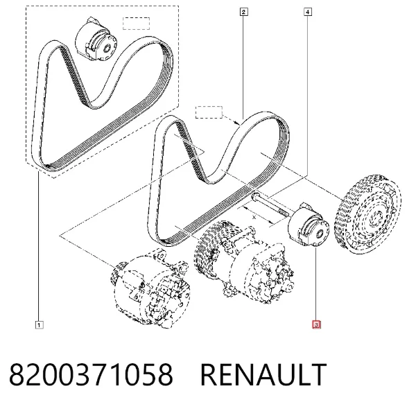 Napinacz paska napędowego 8200371058 Renault (RVI)