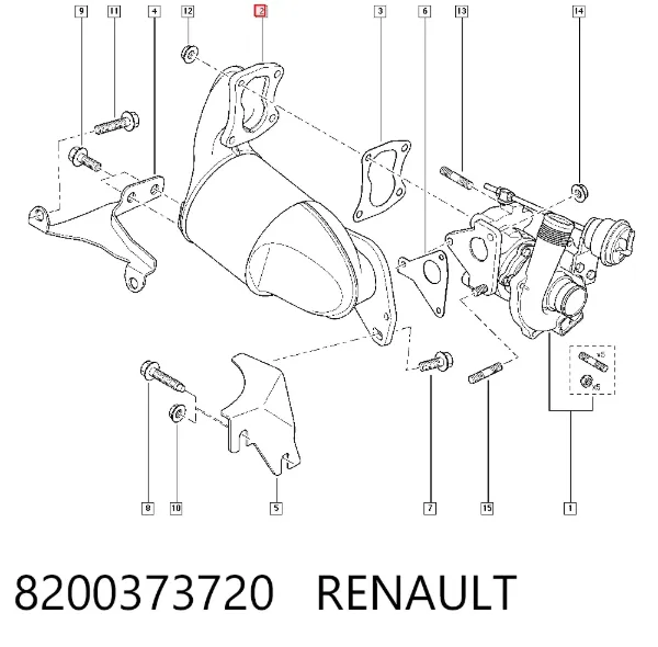 Konwerter-katalizator 8200373720 Renault (RVI)