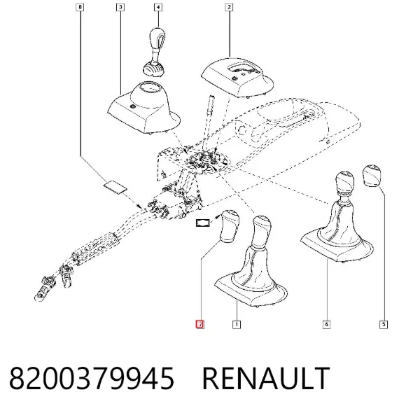 Rękojeść dźwigni biegów 8200379945 Renault (RVI)
