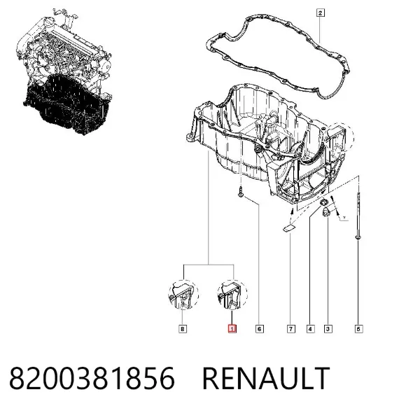 Miska olejowa silnika 8200381856 Renault (RVI)