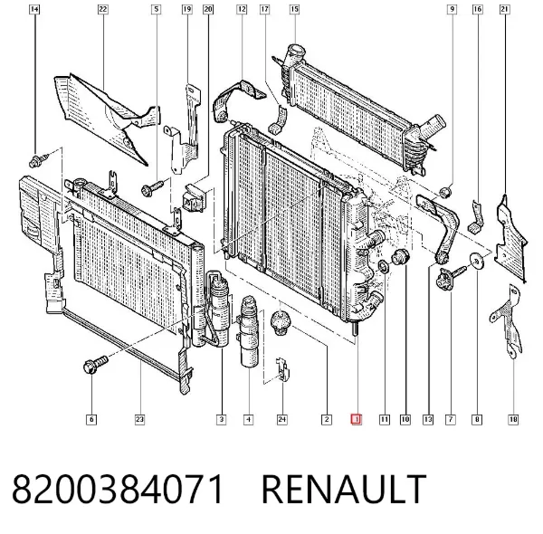 Chłodnica silnika 8200384071 Renault (RVI)